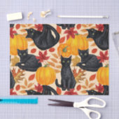 黒猫とカボチャ 薄葉紙 (クラフト)