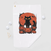 黒猫とカボチャ – Halloween T-Shirt Art Cla ゴルフタオル (インサイチュ)