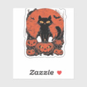 黒猫とカボチャ – Halloween T-Shirt Art Cla シール (シート)