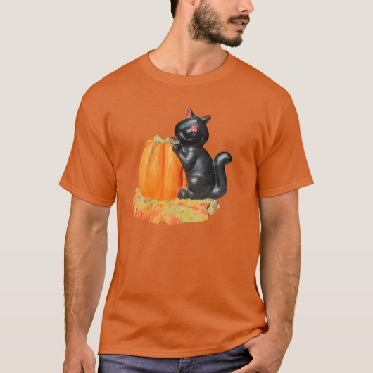黒猫とカボチャ Tシャツ (正面)