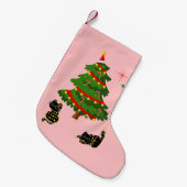 黒猫とクリスマス スモールクリスマスストッキング (正面 (吊り時))