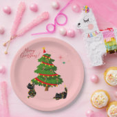黒猫とクリスマス ペーパープレート (パーティー)