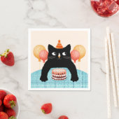 黒猫とケーキ スタンダードカクテルナプキン (インサイチュ)