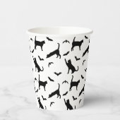 黒猫とコウモリのかわいいシンプル柄 ハロウィン 紙コップ (左)