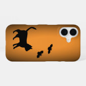 黒猫とコウモリ iPhone 16ケース (裏面横)