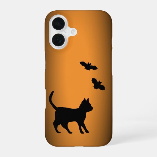 黒猫とコウモリ iPhone 16ケース (裏面)