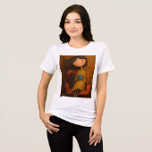 黒猫とコーヒーと幸せな女の子 - 幻想的なTシャツ トライブレンドTシャツ (正面全面)