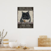 黒猫とコーヒーヴィンテージアート ポスター (キッチン)