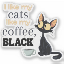 黒猫とコーヒー シール