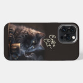 黒猫とコーヒー iPhoneケース (裏面横)