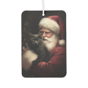 黒猫とサンタクロースフェスティバルクリスマス カーエアーフレッシュナー