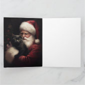 黒猫とサンタクロースフェスティバルクリスマス カード (内部)