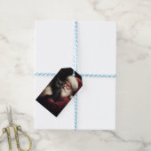 黒猫とサンタクロースフェスティバルクリスマス ギフトタグ (より糸付き)