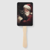 黒猫とサンタクロースフェスティバルクリスマス ハンドファン (裏面)