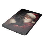 黒猫とサンタクロースフェスティバルクリスマス バスマット (アングル)