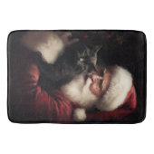 黒猫とサンタクロースフェスティバルクリスマス バスマット (正面)