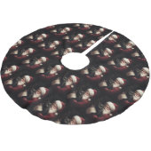 黒猫とサンタクロースフェスティバルクリスマス ブラッシュドポリエステルツリースカート (アングル)