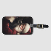 黒猫とサンタクロースフェスティバルクリスマス ラゲッジタグ (正面横)