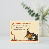 黒猫とジャック・オ・ランタン ポストカード (スタンド正面)