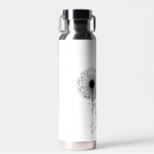 黒猫とタンポポと引用文 ウォーターボトル (正面)