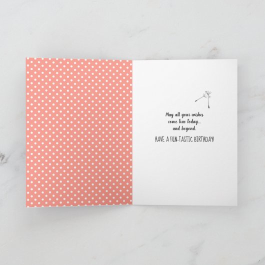 黒猫とタンポポの種子の誕生日 カード (内部)