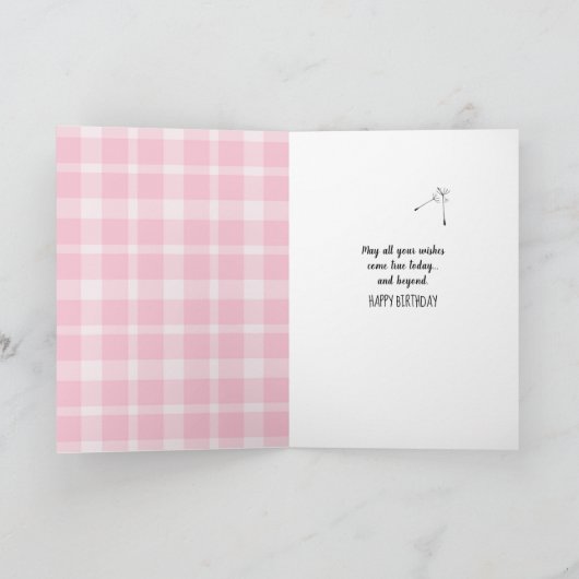 黒猫とタンポポの種子の誕生日 カード (内部)