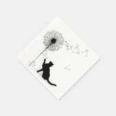 黒猫とタンポポ スタンダードカクテルナプキン (角)