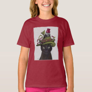 黒猫とティーポットとフクロウ Tシャツ