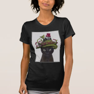黒猫とティーポットとフクロウ Tシャツ