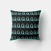 黒猫とティール(緑がかった色)猫モダン枕 クッション (裏面)