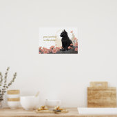黒猫とテキストまたは文字なし ポスター (キッチン)