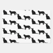 黒猫とネズミの柄 ラッピングペーパーシート (正面2)