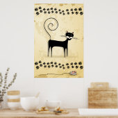 黒猫とネズミ ポスター (キッチン)