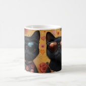 黒猫とハートバラバレンタインデー コーヒーマグカップ (中央)