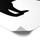 黒猫とハート形の糸(ライムグリーン) ポスター (角)