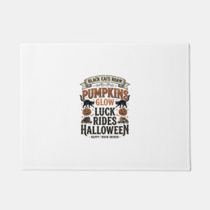 黒猫とパンプキンのハロウィントラックドライバーTシャツ ドアマット