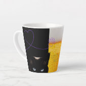 黒猫とビール好き専用 カフェラテマグ (左アングル)