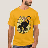 黒猫とフクロウの冒険エジプトユニセックス旅行 Tシャツ (正面)