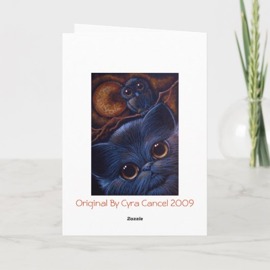 黒猫とフクロウハロウィンの夜幸せ… カード (裏面)