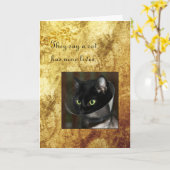 黒猫とペットが仲良くなる カード (黄色い花)