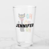 黒猫とホーホー文字デザイン タンブラーグラス (裏面)