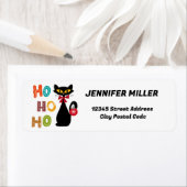 黒猫とホーホー文字デザイン ラベル (インサイチュ)