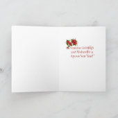 黒猫とポインセチアのデザイン シーズンカード (内部)