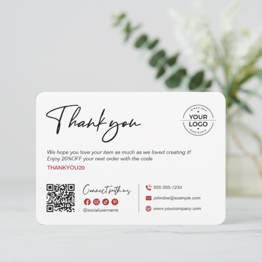 黒猫とミニマルなハロウィンありがとう サンキューカード (スタンド正面)