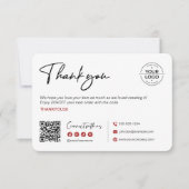 黒猫とミニマルなハロウィンありがとう サンキューカード (正面)