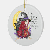 黒猫と三日月の魔女 セラミックオーナメント (左)