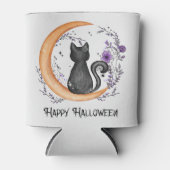 黒猫と三日月ハッピーハローウィン 缶クーラー (正面)