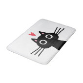 黒猫と予測できなハート バスマット (アングル)