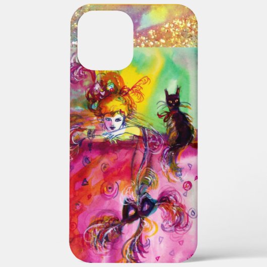 黒猫と仮面の夜の女性 Case-Mate iPhoneケース (裏面)
