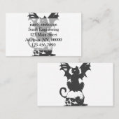 黒猫と化け物の翼-背面の色を選ぶ 名刺 (正面/裏面)